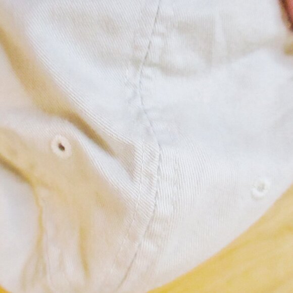 Adidas Baseball Hat Cap One Size Adjustable Beige, Blue Letters & Edging, Cotton - Picture 12 of 13